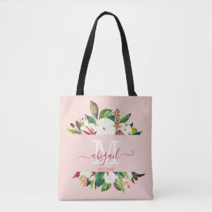 Hübsches Mit Monogramm Blumenbräu Tasche