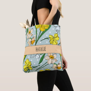 Hübsches mit Monogramm Retro-Blumenmuster Tasche