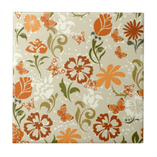 Hübsches modernes Blumenmuster Fliese