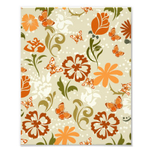 Hübsches modernes Blumenmuster Fotodruck