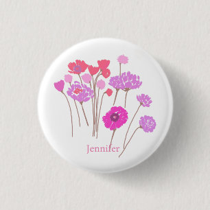 Hübsches, modernes Blumenweiß Button
