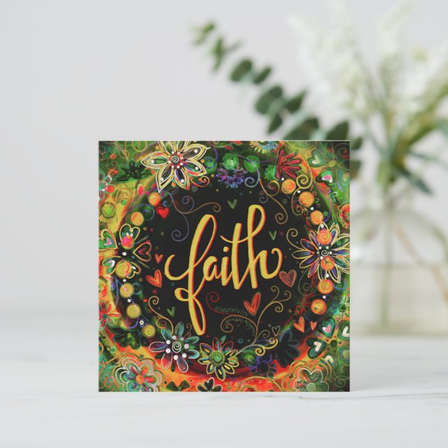 Hübsches, modernes und florales Vertrauen Dankeskarte (Stehend Vorderseite)