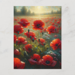 Hübsches Mohnfeld | Sprichwort Hi Postkarte
