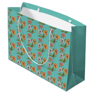 Hübsches Mohnwackelpapier Große Geschenktasche Große Geschenktüte