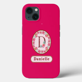 Hübsches Monogramm D Floral Case-Mate iPhone Hülle