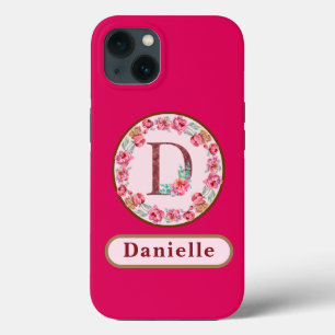 Hübsches Monogramm D Floral Case-Mate iPhone Hülle