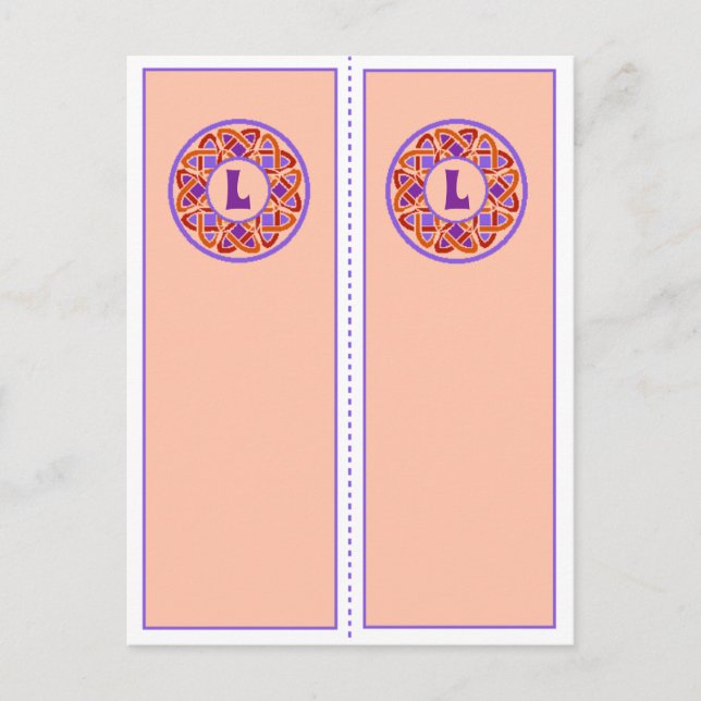 Hübsches Monogramm L Lesezeichen Postkarte (Vorderseite)