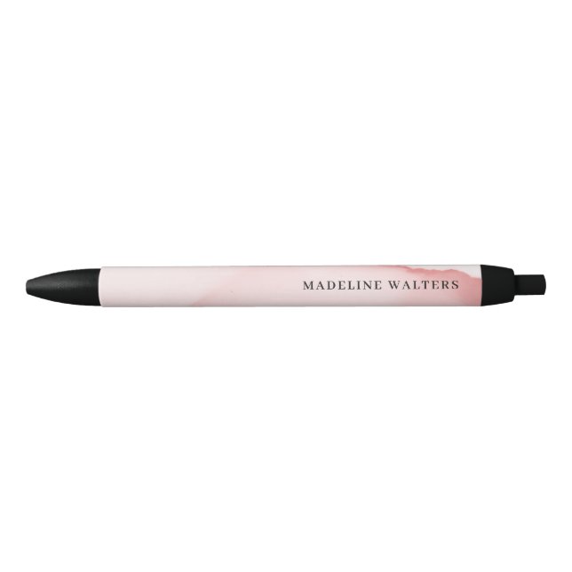 Hübsches Monogramm Rosa Wasserfarbe Einzigartig Kugelschreiber (Vorderseite)