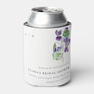 Hübsches Monogramm Violett Blumenkohl-Brautparty Dosenkühler