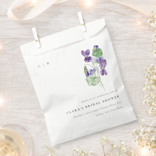 Hübsches Monogramm Violett Blumenkohl-Brautparty Geschenktütchen