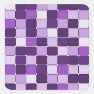 Hübsches Mosaik-Fliesen-Muster-lila lila Lavendel Quadratischer Aufkleber