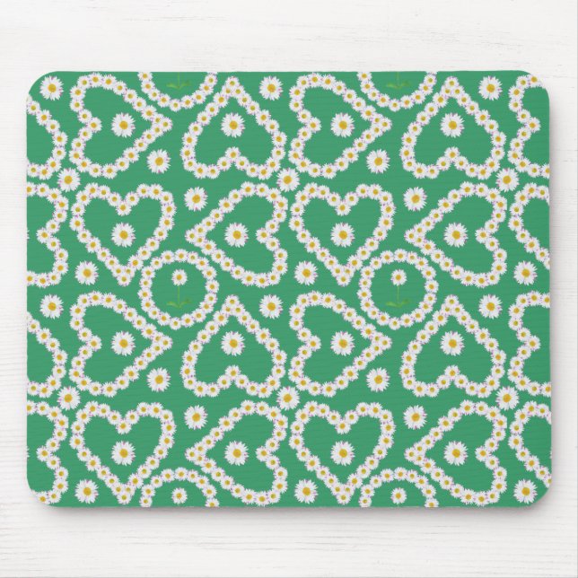 Hübsches Mousepad: Daisy Chains on Green Mousepad (Vorne)