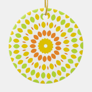 Hübsches Muster in Zitrusfarben Keramik Ornament