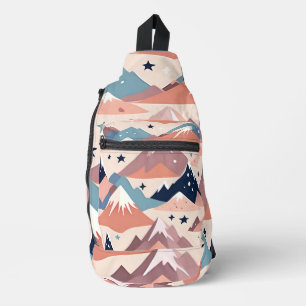 Hübsches Muster mit schneebedeckten Bergen und Ste Crossbody Bag