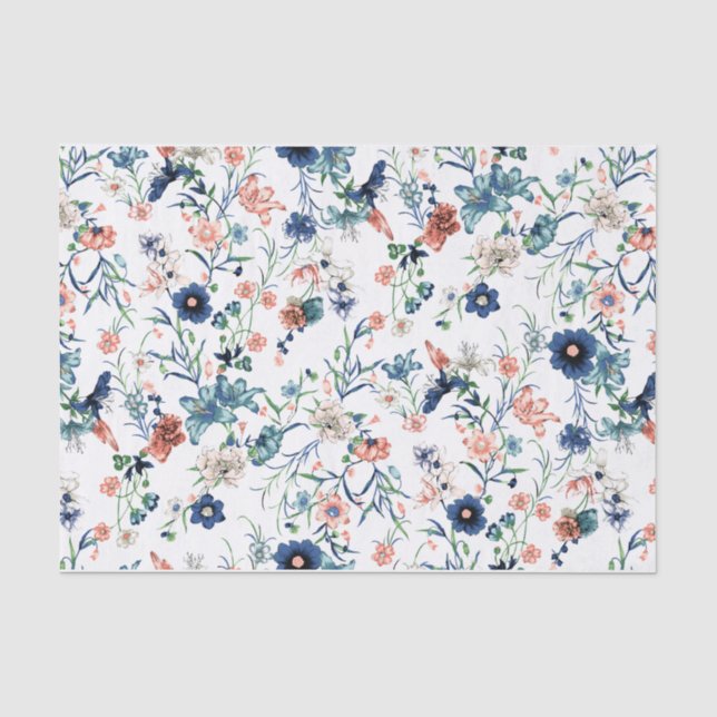 Hübsches Musterpapier für Blumenmuster Seidenpapier (Vorderseite)
