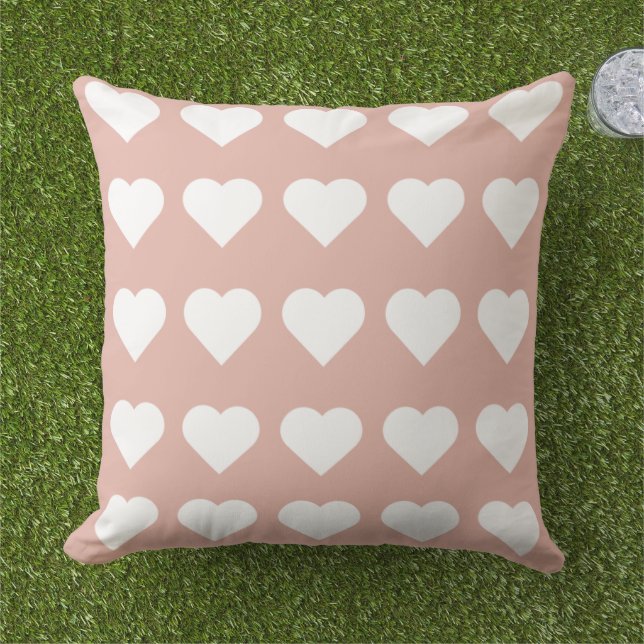 Hübsches niedliches Herzmuster rosa, schick Kissen (Gras)