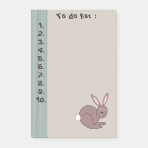 Hübsches niedliches Kaninchen " To do list" Post-it Klebezettel