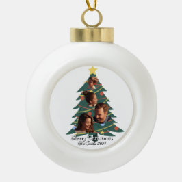Hübsches, Niedliches, modernes Foto WeihnachtenOrn Keramik Kugel-Ornament