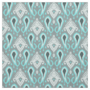 Hübsches Niedliches trendy Türkis Ikat Tribal Must Stoff