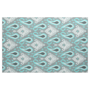 Hübsches Niedliches trendy Türkis Ikat Tribal Must Stoff