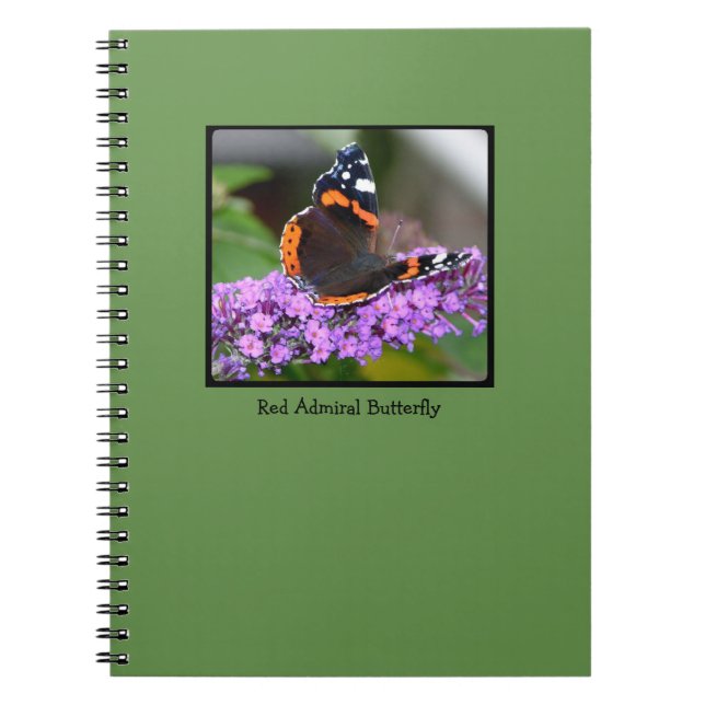 Hübsches Notizbuch roten Admiral-Schmetterling Notizblock (Vorderseite)