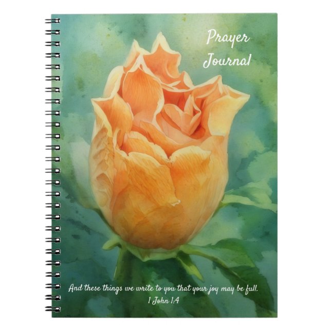 Hübsches Orange Blume Bible Verse Gebet Journal Notizblock (Vorderseite)