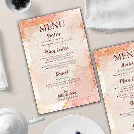 Hübsches Orange Peach Gold Marble Wedding Party Me