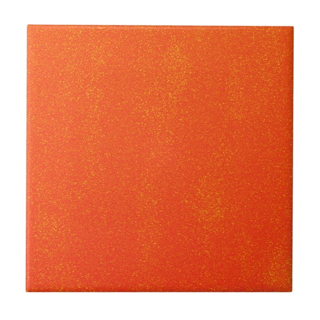 Hübsches orangefarbenes funkelndes Durcheinander Fliese (Vorderseite)