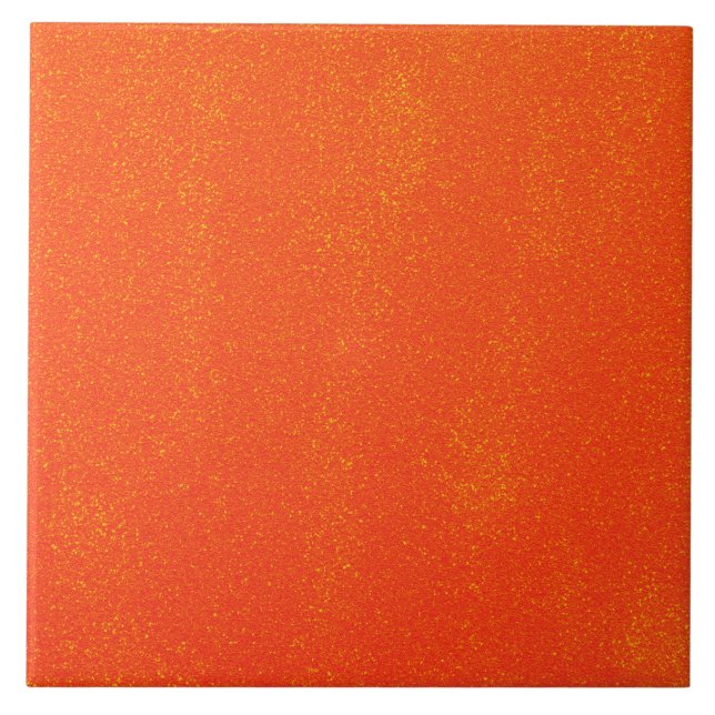 Hübsches oranges funkelndes Durcheinander Fliese (Vorderseite)