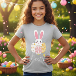 Hübsches Osterhasen-Muster-Eier Mädchen T-Shirt