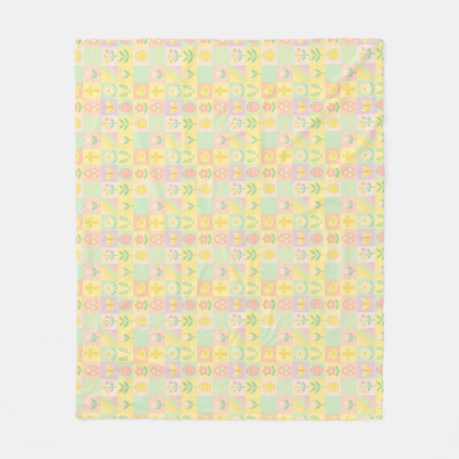 Hübsches Ostern/Frühling Muster Fleecedecke (Vorderseite)