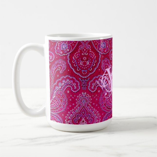 Hübsches Paisely Monogramm Kaffeetasse (Links)