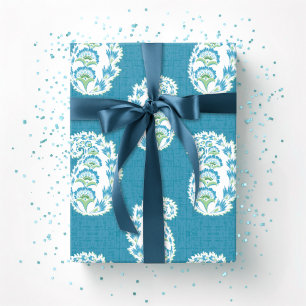 Hübsches Paisley in Grün und Türkis Geschenkpapier