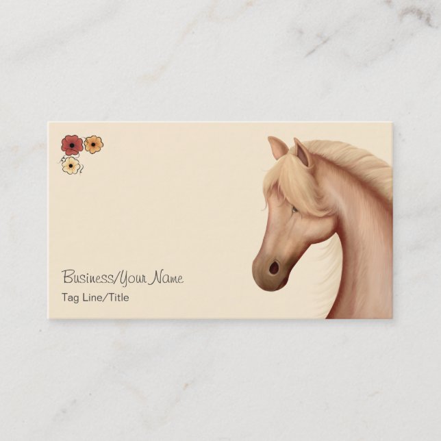 Hübsches Palomino und Blume Pferd Visitenkarte (Vorderseite)