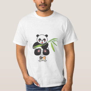 Hübsches Panda- und Katzendesign-T-Shirt T-Shirt