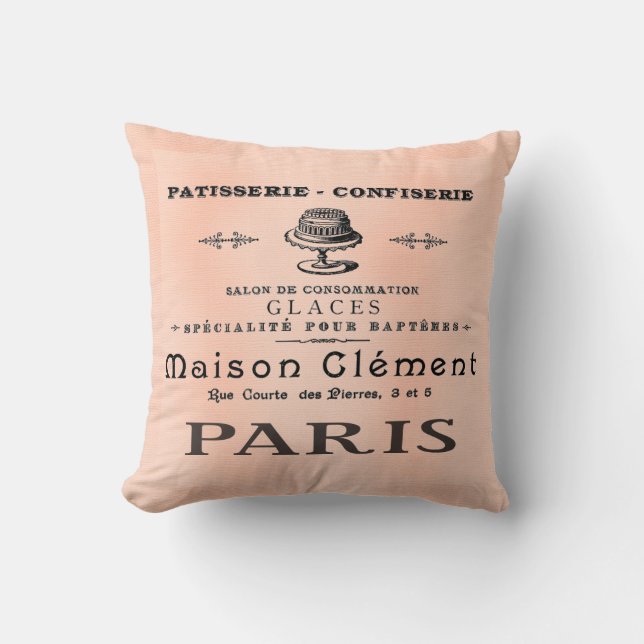 Hübsches Paris französisches Kissen (Vorderseite)