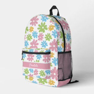 Hübsches Pastell Blau Blush Pink Grün Floralmuster Bedruckter Rucksack