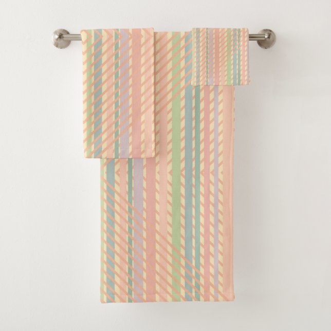 Hübsches Pastell-Diamantmuster Badhandtuch Set (Insitu)