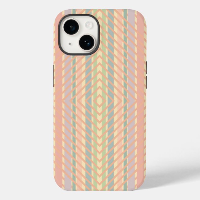 Hübsches Pastell-Diamantmuster Case-Mate iPhone 14 Hülle (Rückseite)
