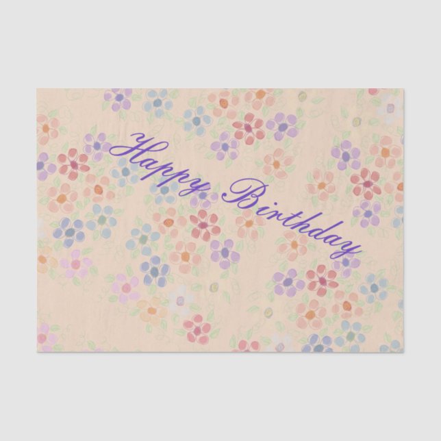 Hübsches Pastell-Flower-Tissue-Papier Seidenpapier (Vorderseite)