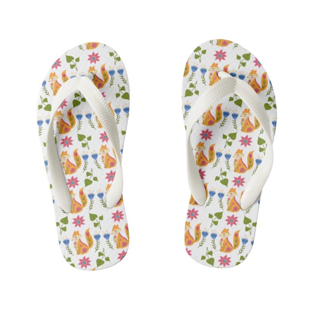 Hübsches Pastell-Foxy-Blumenmuster Kinderbadesandalen (Fußbett)