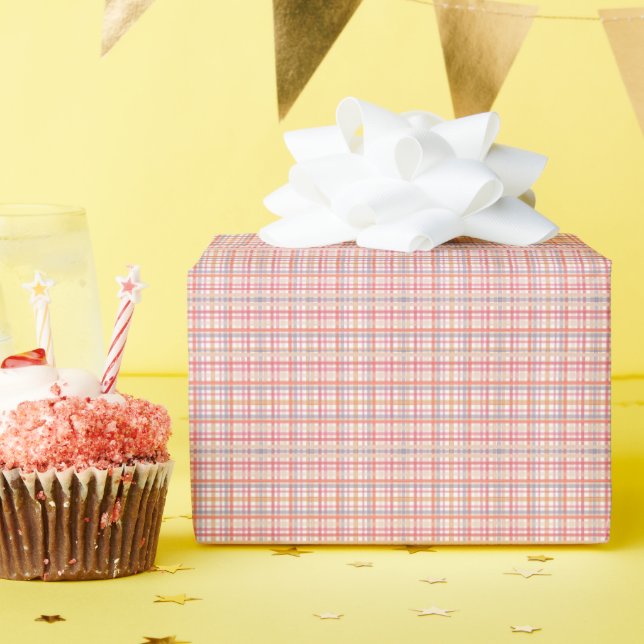 Hübsches Pastell-Karomuster Geschenkpapier (Geburtstagsparty)