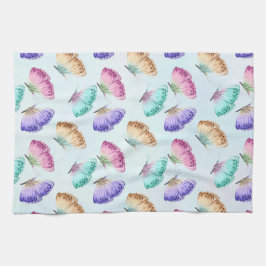Hübsches Pastell-Watercolor-Schmetterlingsmuster Geschirrtuch