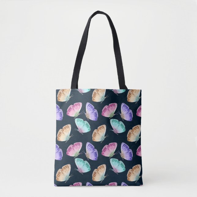 Hübsches Pastell-Watercolor-Schmetterlingsmuster Tasche (Vorderseite)