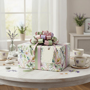 Hübsches pastellfarbenes Blumenmuster Geschenkpapier