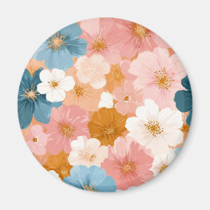 Hübsches pastellfarbenes Blumenmuster Magnet