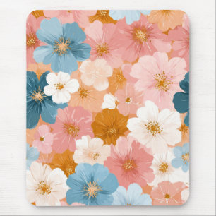 Hübsches pastellfarbenes Blumenmuster Mousepad
