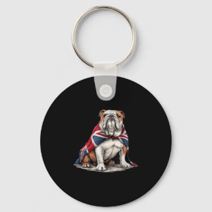 Hübsches Patriotisches Bulldogkostüm Schlüsselanhänger