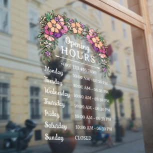 Hübsches Peach & Lila Blumengeschäfte Fensteraufkleber
