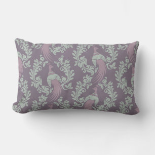 Hübsches Peacock Damask Muster Lendenkissen